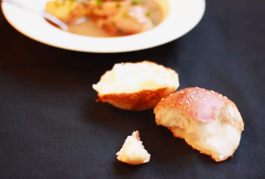 chicken stew served with bread