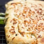 Baked pizza bread served straight out of the oven