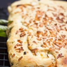 Baked pizza bread served straight out of the oven