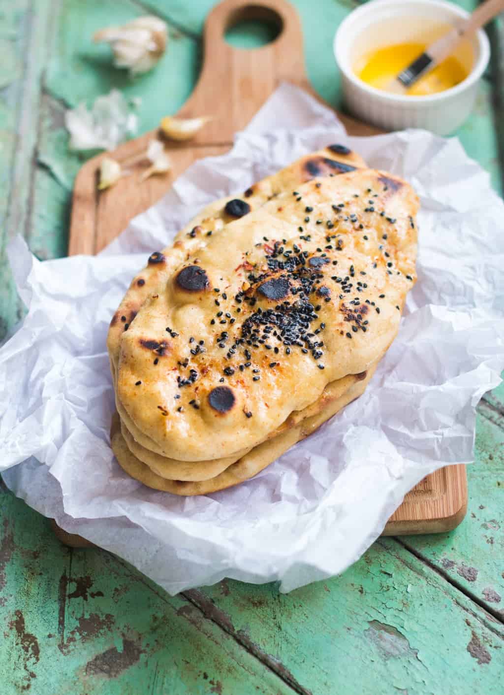 The naan bread made without yeast.
