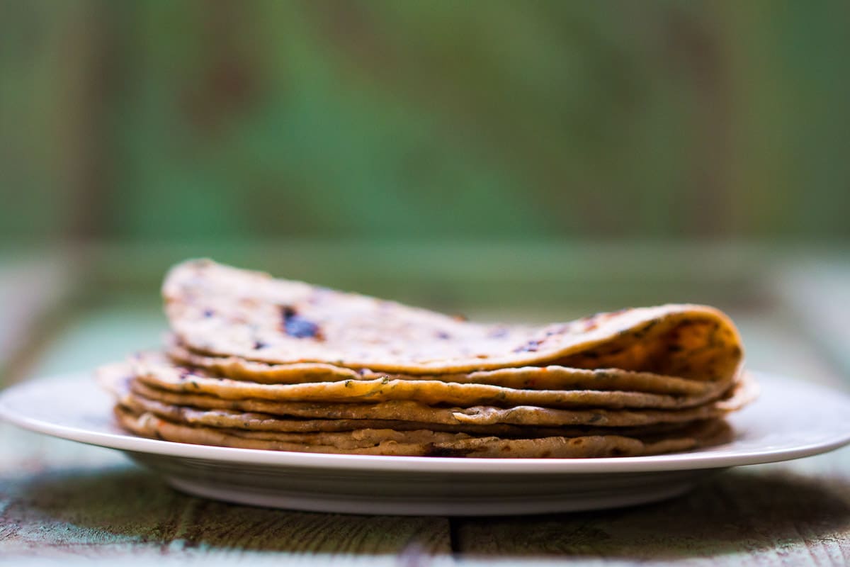 Warm Kasuri Methi parathas that make for a healthy and a homely meal.