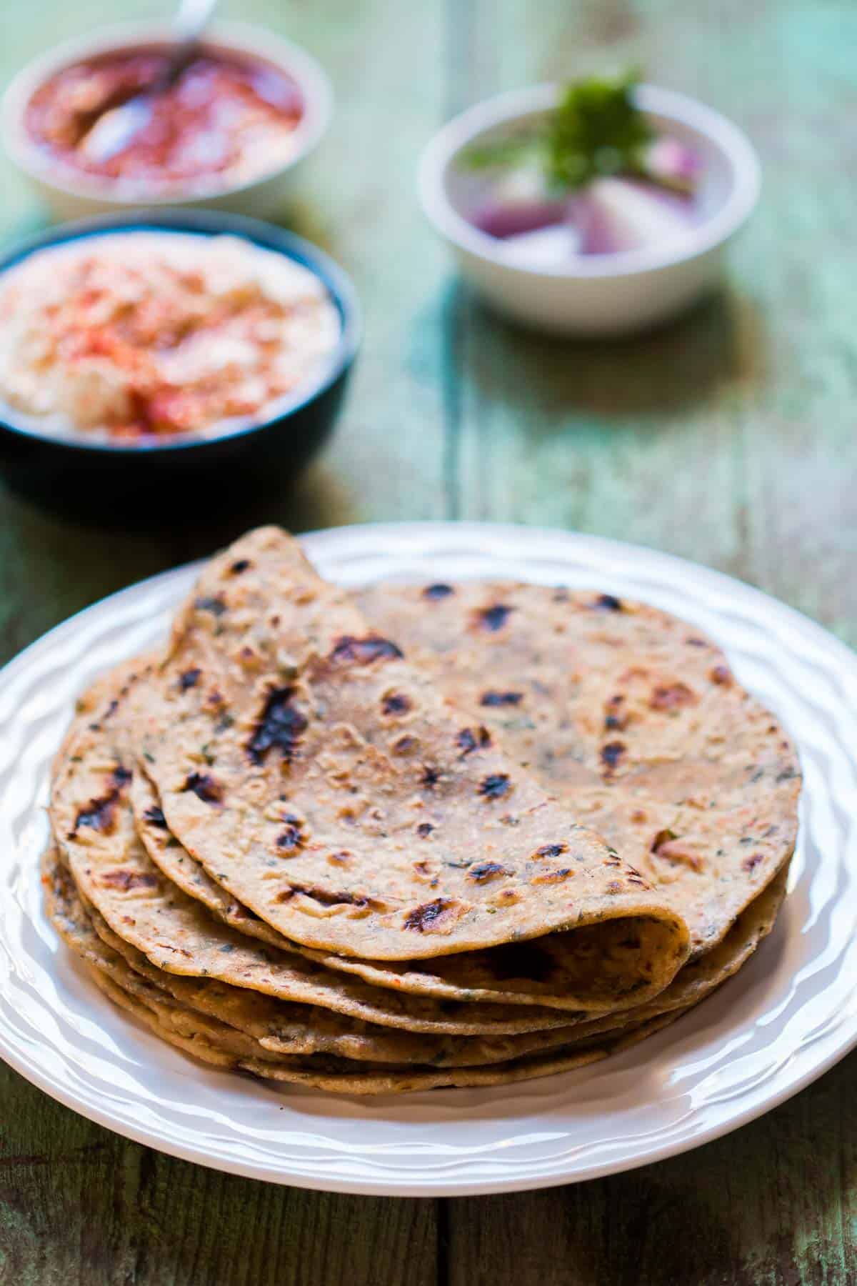 Warm Kasuri Methi parathas that make for a healthy and a homely meal.