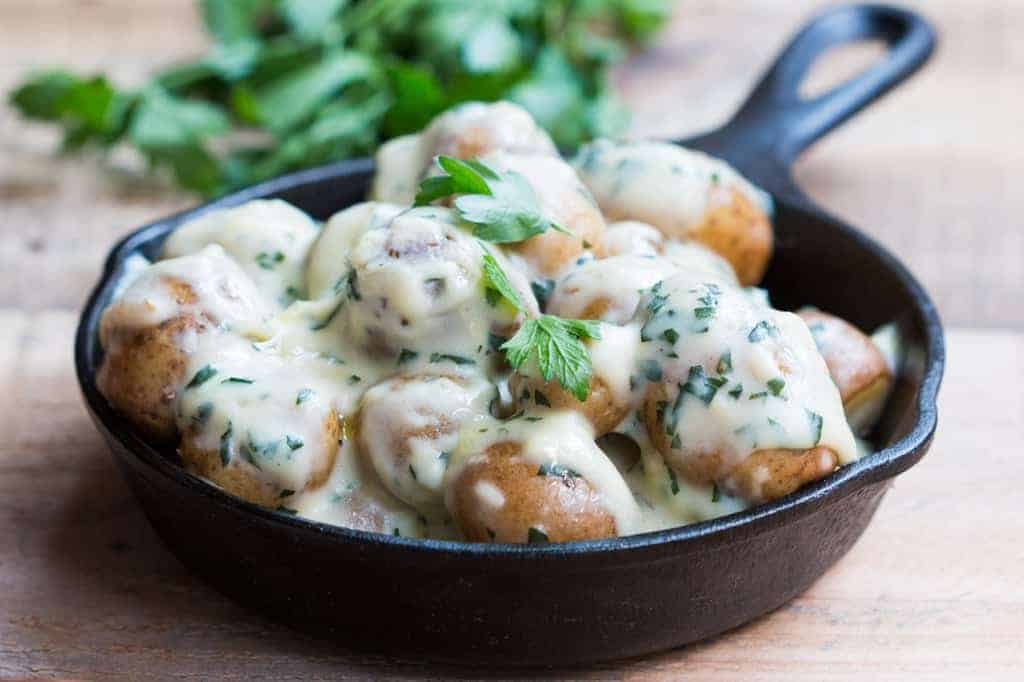 Creamy No Mayo Parsley Baby Potatoes