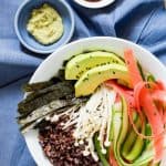Veg sushi in a white bowl!
