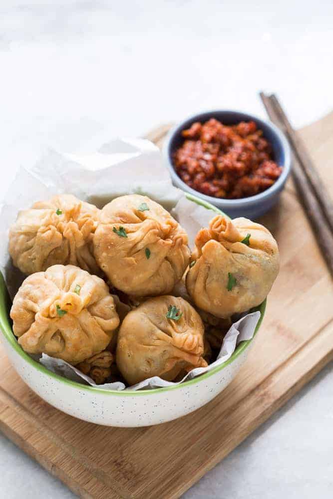 Chinese Potli Samosa Wontons Love samosas? These vegetarian chinese potli samosa wontons are going to blow you over! I used a lo mein noodle filling but you can just as easily use shrimp, cream cheese, even chocolate to make these wontons at home. Also includes recipe for homemade samosa wrappers!