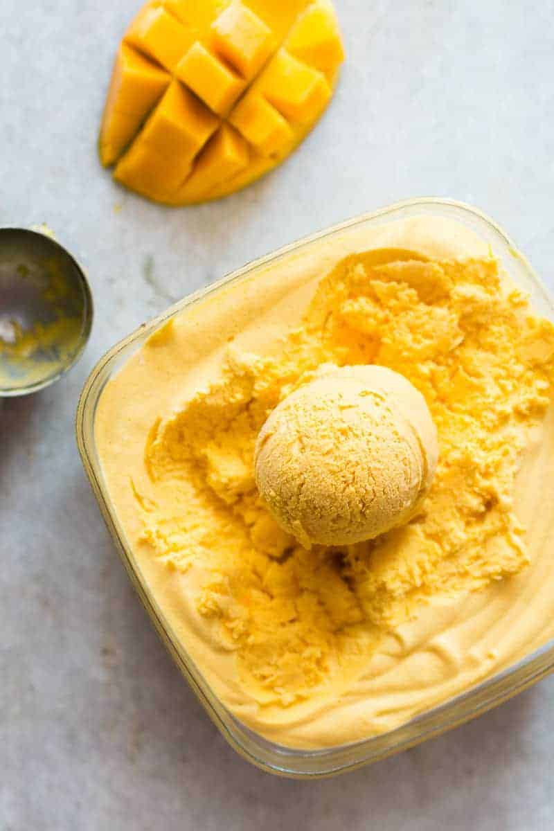 Homemade Mango Cheesecake Ice Cream This homemade mango cheesecake ice cream is the best ice cream I've made at home so far. It's perfectly creamy, slightly tangy and so so smooth. You don't need an ice cream maker for this, it's no churn and the cheesecake flavour is spot on!