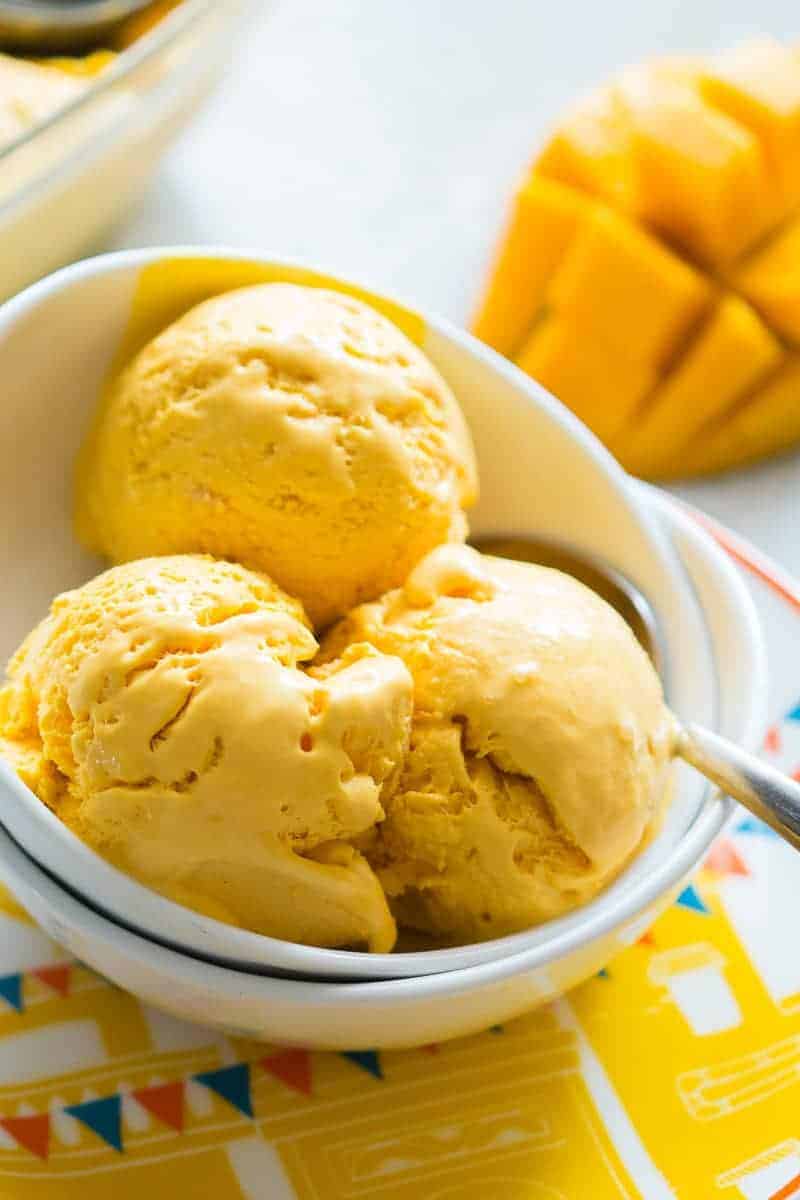 Homemade Mango Cheesecake Ice Cream This homemade mango cheesecake ice cream is the best ice cream I've made at home so far. It's perfectly creamy, slightly tangy and so so smooth. You don't need an ice cream maker for this, it's no churn and the cheesecake flavour is spot on!