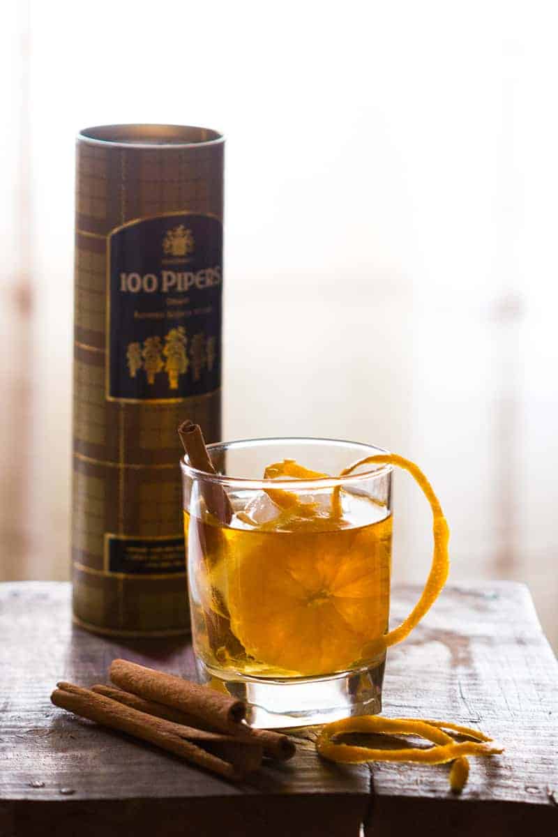Simple tips to make orange cinnamon whiskey smash. A great fall cocktail that's perfect for the holiday table. Can be made with bourbon too.