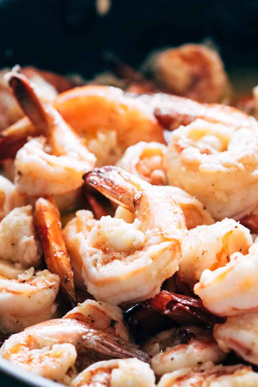 Shrimp Spaghetti Aglio Olio is a 5 ingredient pasta recipe (shrimp, olive oil, garlic, peperoncino or chilli flakes and parsley) thats ready in 20 minutes and has the easiest, most delicious pasta sauce you'll ever make!