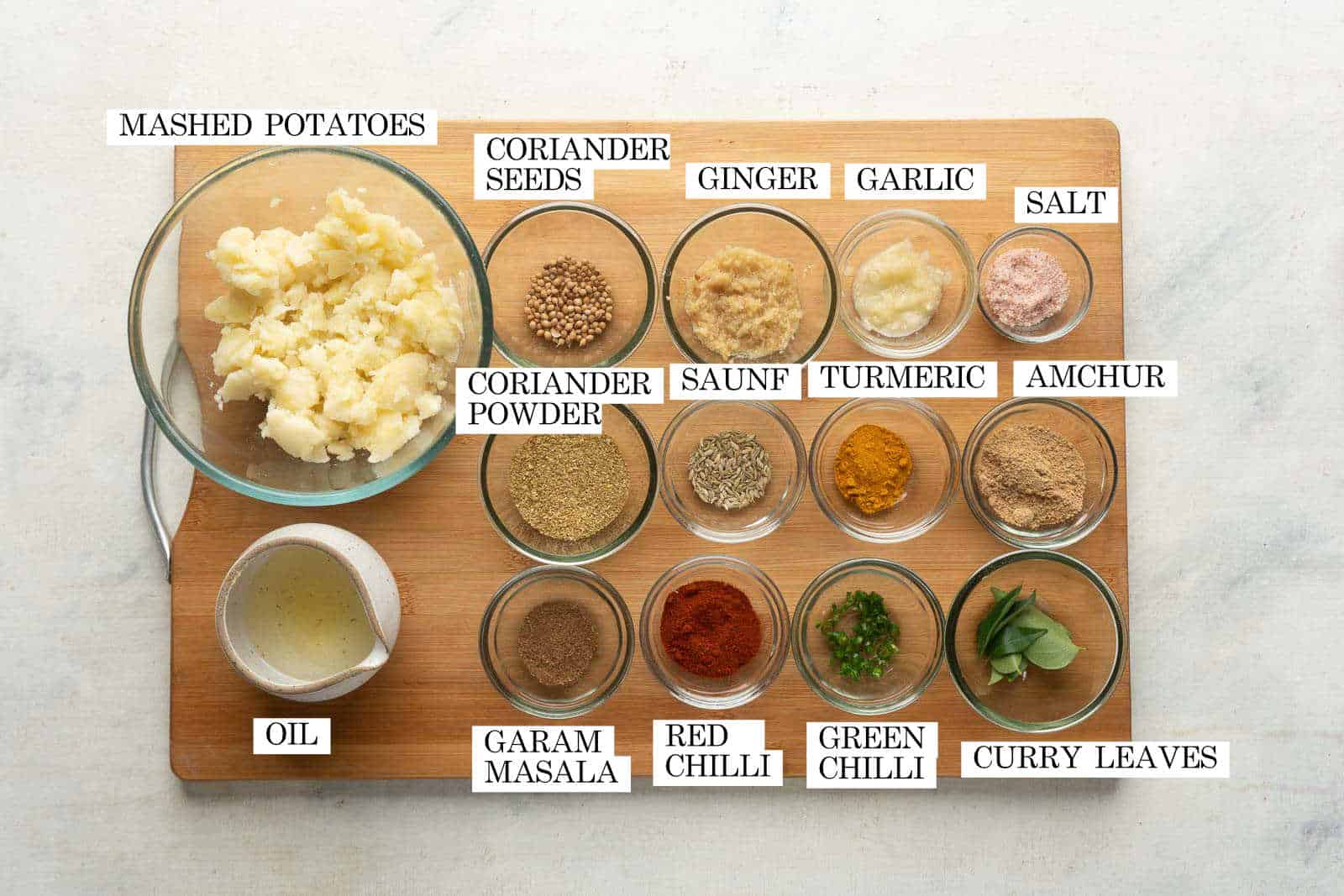 Ingredients for aloo masala