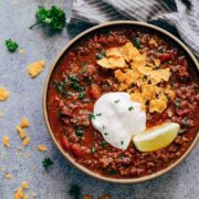Instant Pot Chipotle Chili is the easiest and fastest way to make chili at home. It's spicy, homemade, comfort food that will keep you warm and makes for a great one pot family dinner. Leftovers taste even better the next day! 