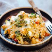 Healthy Cauliflower Rice Broccoli served piping hot!