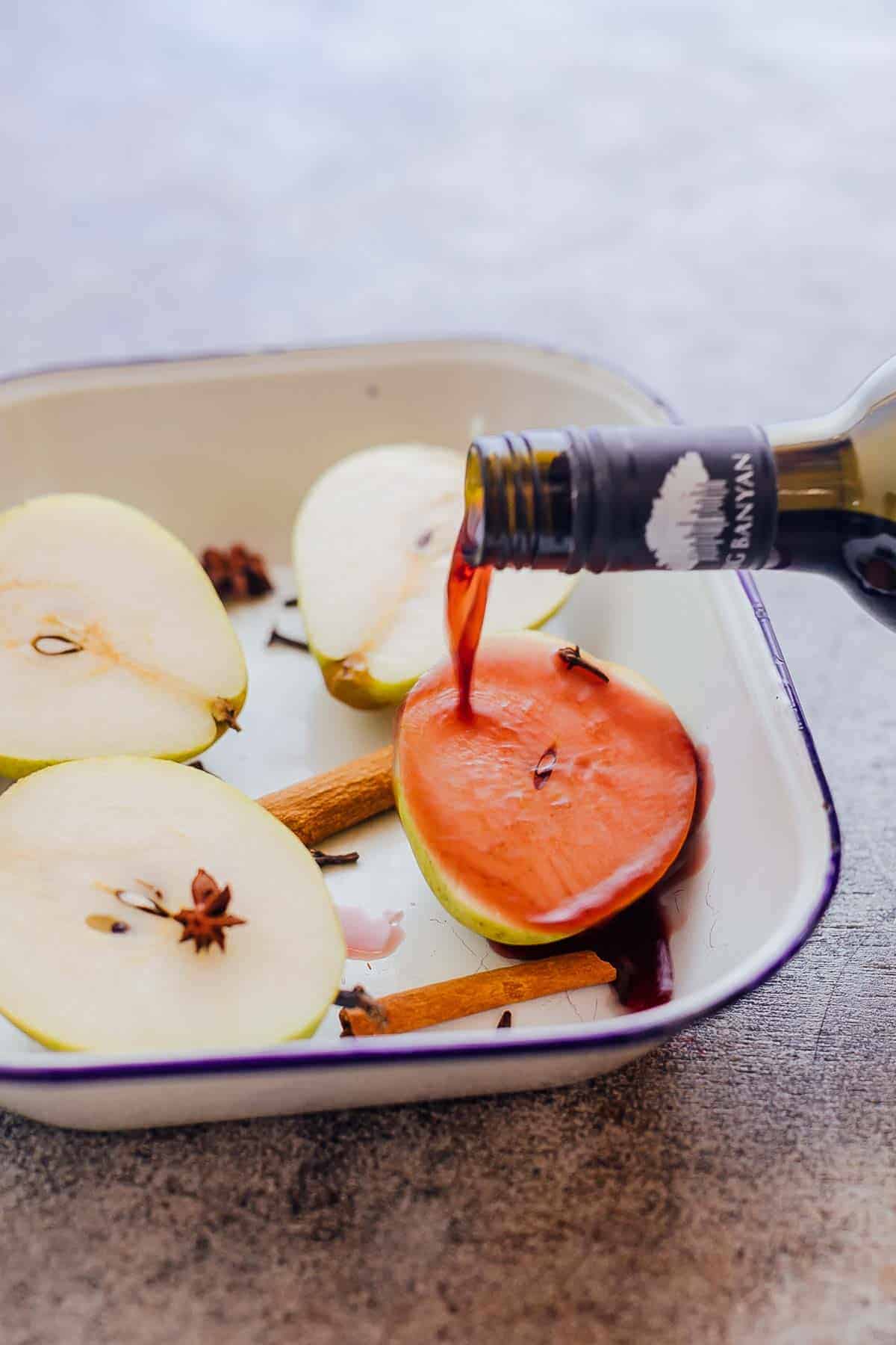 Ever tried cooking with wine? Wine is a great way to add another depth of a flavour to a dish. Read this quick guide on how to cook with wine - both red wine and white wine and learn how you can use it to create simple, elegant dishes. Cooking with wine by poaching pears in wine