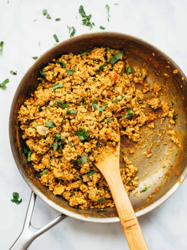 Street style egg bhurji in a frying pan