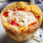 Microwave pizza in a mug
