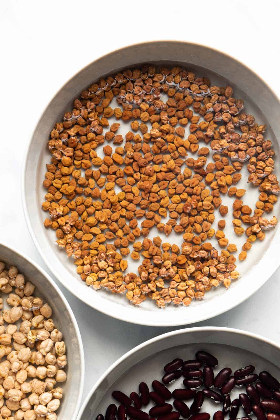 Closeup of soaked peas
