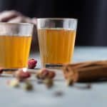 Kashmiri Kahwa served in a small tea glasses with saffron and spices