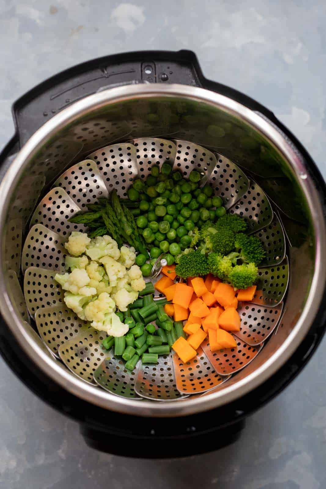 Veggies cooked in the Instant Pot in zero minutes