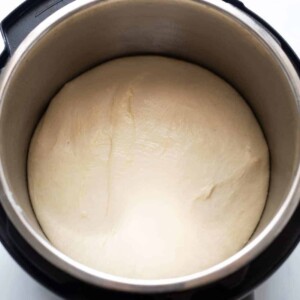 Proofed bread dough in the Instant Pot