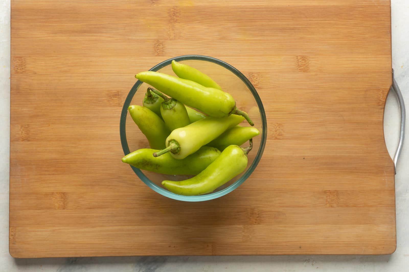 Large green chillies required for Mirchi Bajji in a bowl