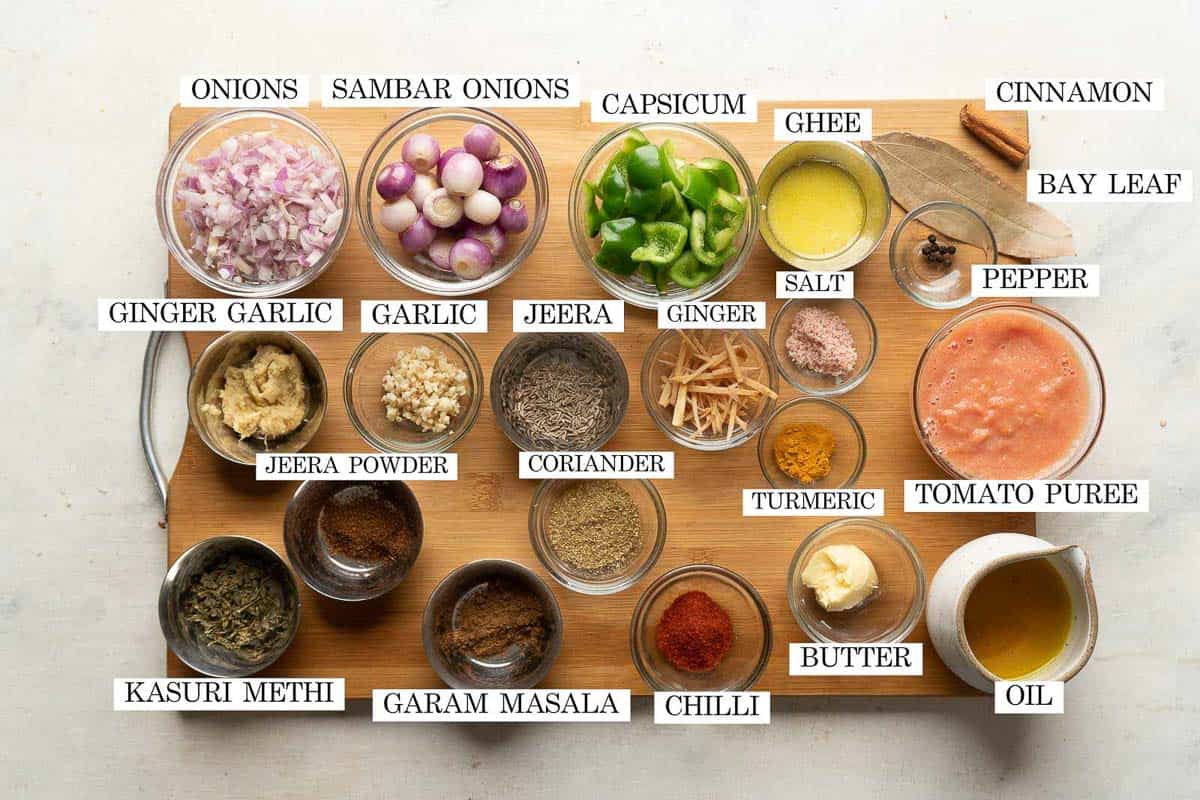 Ingredients for the karahi chicken curry