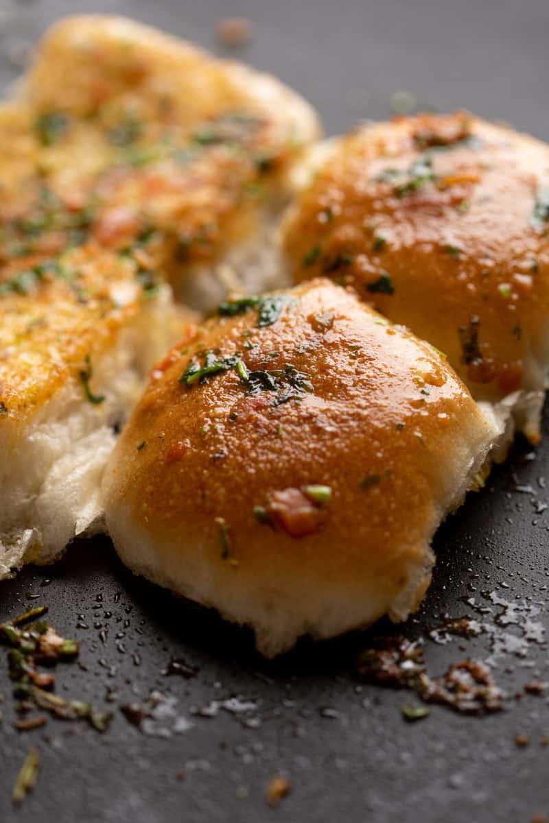 Picture of ladi pav tossed in butter, pav bhaji masala and coriander