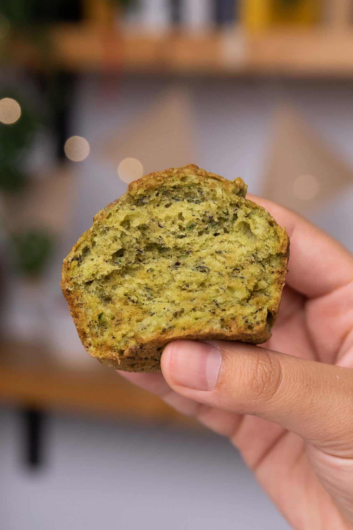 Green Banana muffins cross section