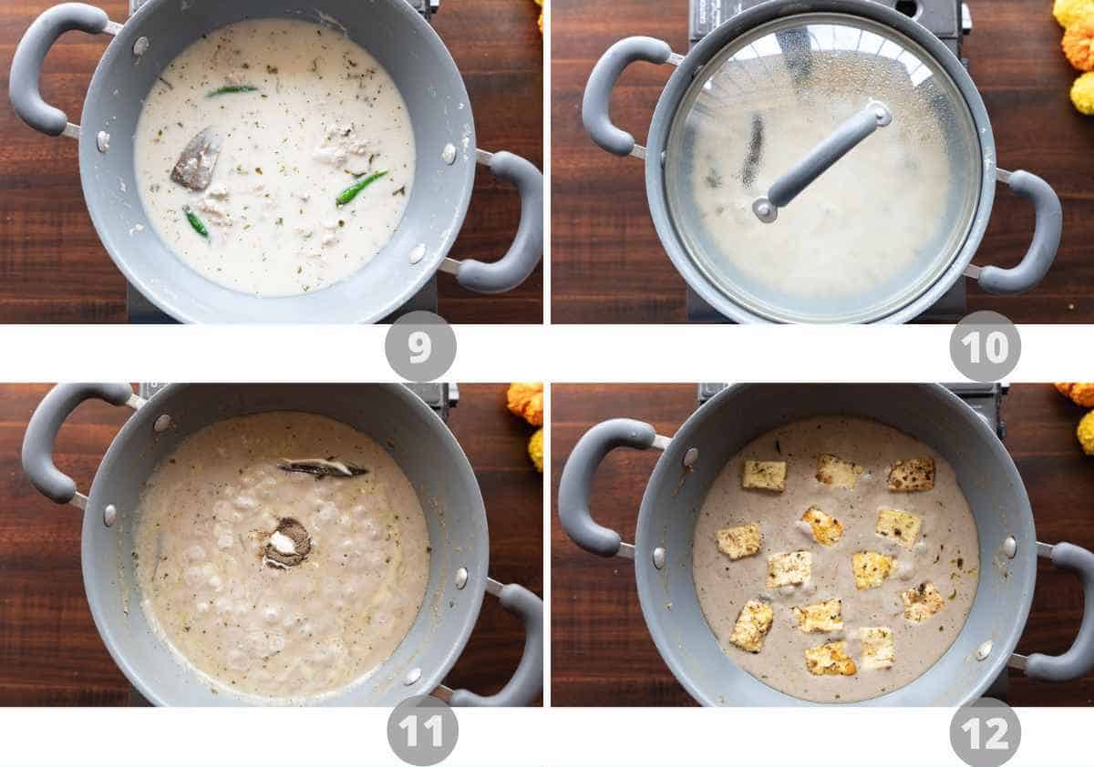 Step by step picture collage showing how to make paneer kali mirch