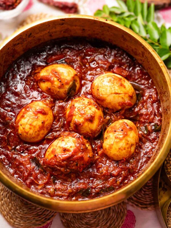freshly made Kerala egg roast in a kadai