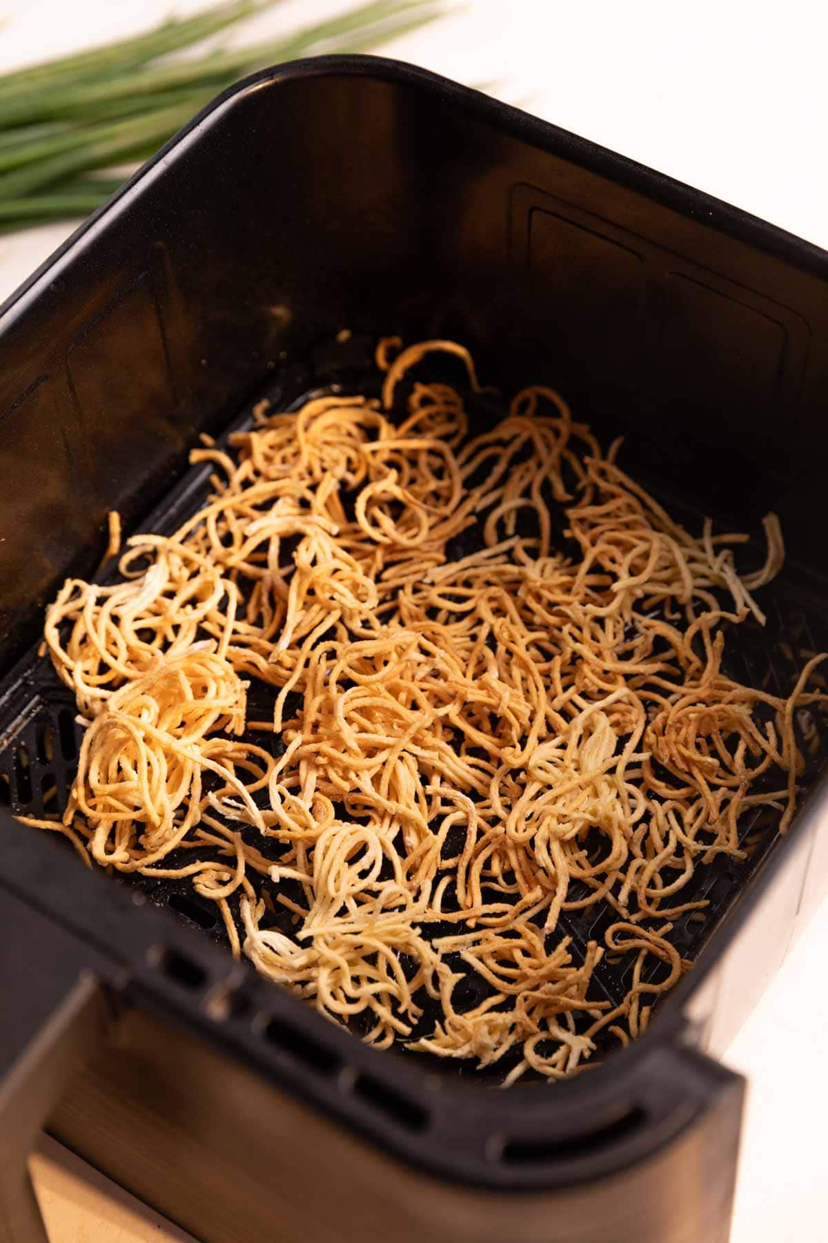 freshly make crispy fried noodles in the air fryer